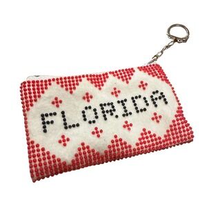 Vintage 1960s Beaded Florida Coin Kitschy Purse Collectible Made in Hong Kong